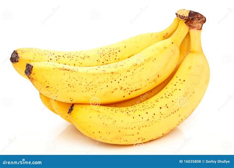 Bunch Of Ripe Banana Isolated On White Royalty Free Stock Photos