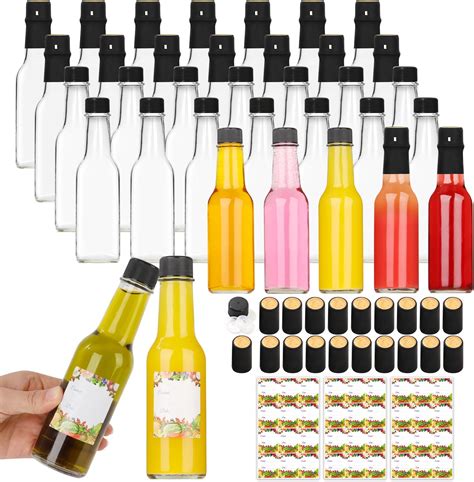 Amazon Alotpower 24 Pack Hot Sauce Bottles 5oz Empty Clear Glass Woozy Bottles With Leak