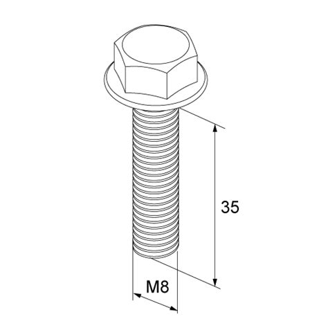 Nuevo Tornillo Unex Din 6921 M8x35 En Acero Galvanizado Clase 6