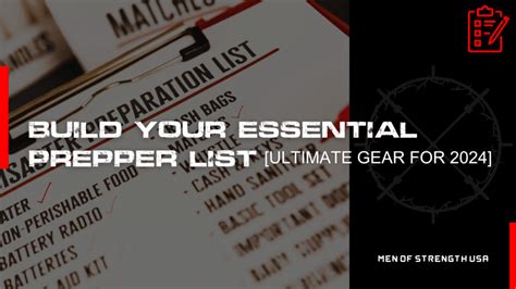 Build Your Essential Prepper List Ultimate Gear For 2025 Men Of