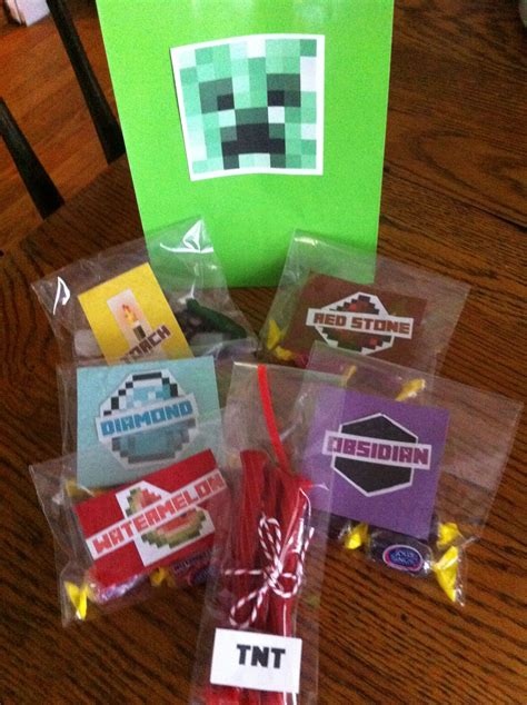 Minecraft Homemade Party Favors Minecraft Party Favors Minecraft Birthday Party Birthday