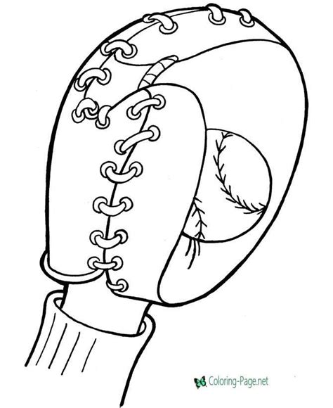 Baseball Glove Coloring Page