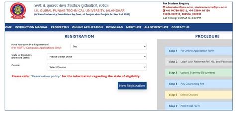 Punjab Btech Registration Date Application Form Link How To