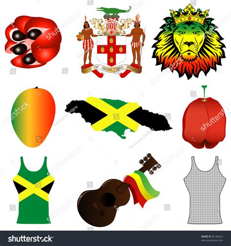 Raster Version Illustration 9 Different Jamaican Stock Illustration
