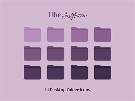 Desktop Icons Mac Folder Icons Purple Wallpaper Desktop Etsy Canada