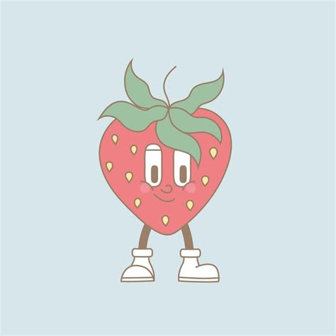 Premium Vector Retro Groovy Cartoon Comic Fruit Different Poses