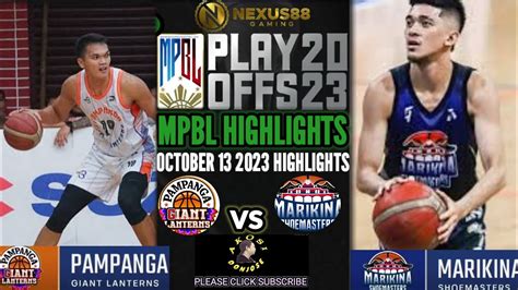 Mpbl Playoffs Game Pampanga Giant Lanterns Vs Marikina Shoe