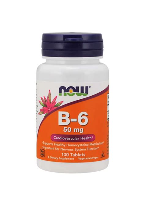 ВИТАМИН Б-6 (ПИРИДОКСИН) 50мг 100табл. НАУ ФУУДС VITAMIN B-6 ...