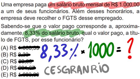 Uma Empresa Paga Um Sal Rio Bruto Mensal De R A Um De Seus