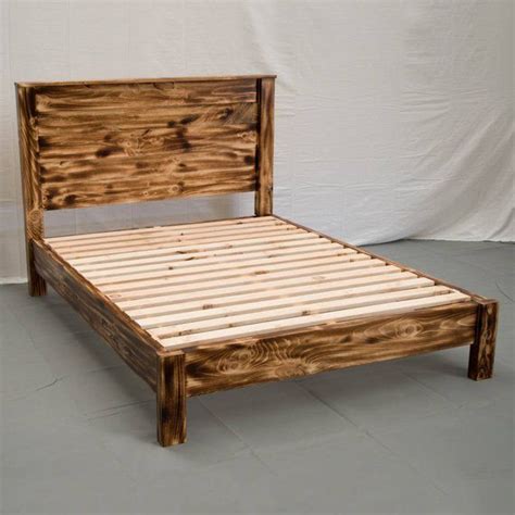 Torched Farmhouse Platform Bed W Headboard Traditional Etsy Artofit