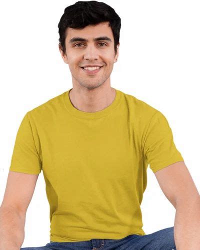 Mustard Yellow Plain Round Neck T Shirt For Men At Rs 499 00 Round