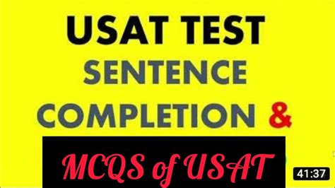 Sentence Completion Mcqs Verbal Reasoning USAT Test HEC Tests YouTube