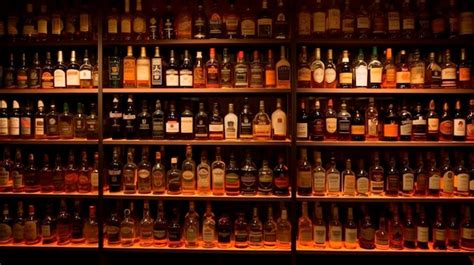 Premium Photo | Liquor Store Variety of Hard Liquor Brands Generative AI