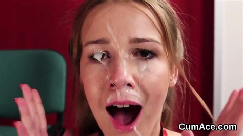 Feisty Sex Kitten Gets Cumshot On Her Face Gulping All The Semen