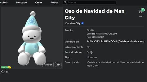 CONSIGUE OSO DE NAVIDAD DEL MAN CITY GRATIS En ROBLOX YouTube