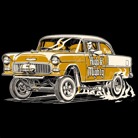 1955 Bowtie Straight Axle Gasser Digital Vector File Pms Colors Etsy