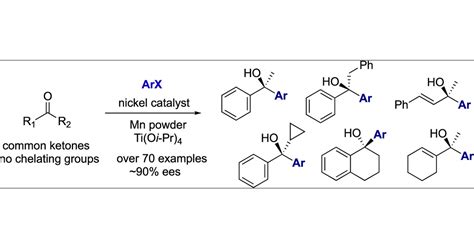 Nickel Catalyzed Enantioselective Reductive Arylation Of Common Ketones