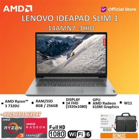 Promo Lenovo Ideapad Slim Ryzen U Gb Ssd W Ohs Fhd