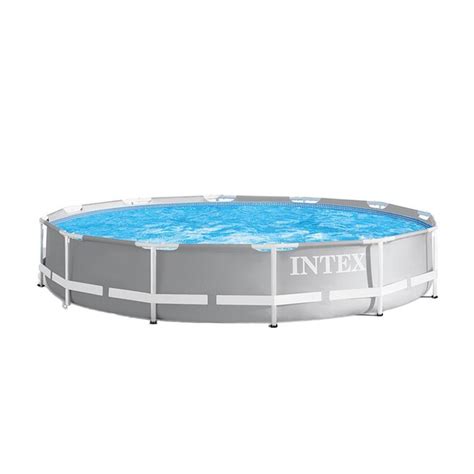 Intex 12 Ft X 12 Ft X 30 In Metal Frame Round Above Ground Pool With Filter Pump At