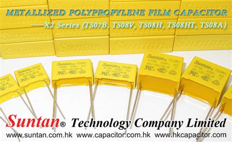 Suntan Metallized Polypropylene Film Capacitor X2 Series