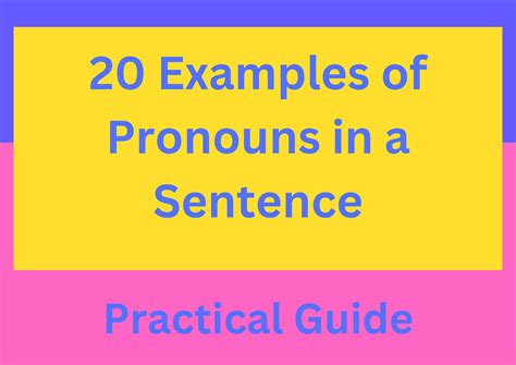 20 Examples Of Pronouns In A Sentence Practical Guide