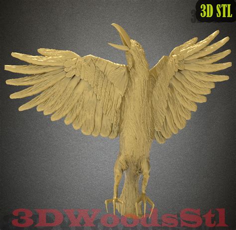 Stl File Golden Eagle D D Stl Model Relief Wall Decor Cnc Router