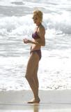 Uma Thurman In A Purple Bikini In St Barts Putting On Bottoms At Beach Phun Org Forum