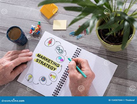 Concepto De La Estrategia De Marketing En Una Libreta Foto De Archivo