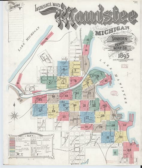 Sanborn Fire Insurance Map From Manistee Manistee County Michigan