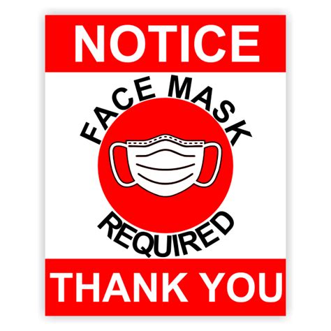 Notice Face Mask Required Sign Custom Signs