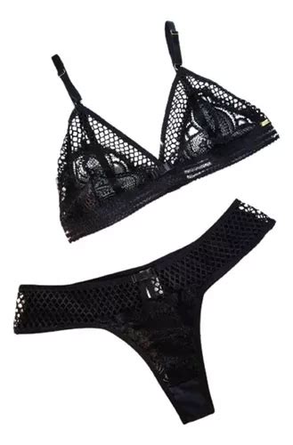 Conjunto Sem Bojo aro Calcinha Sexy Arrastão Lingerie Frete grátis