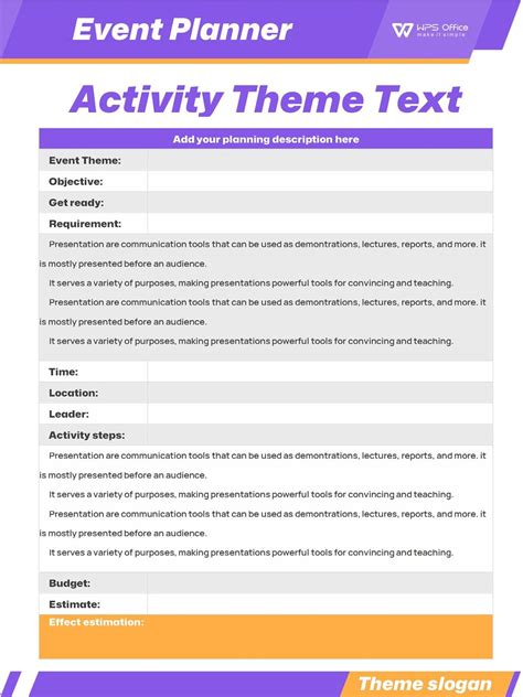 WORD of Event planner.docx | WPS Free Templates