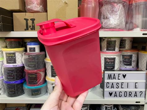 Tupperware Tupper Slim Vermelho Litro M E Casei E Agora Tupperware