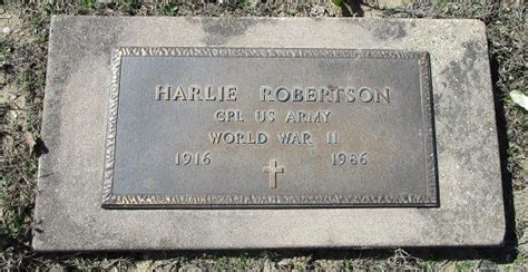 CPL Harlie Zee Robertson 1916 1986 Monumento Find A Grave