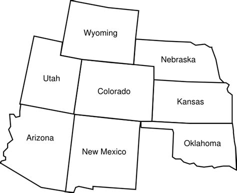 Colorado Map With Surrounding States With Labels2 Clip Art At