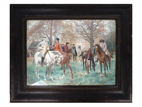 Sold At Auction Thure Thulstrup Antique Watercolor Hunters Painting