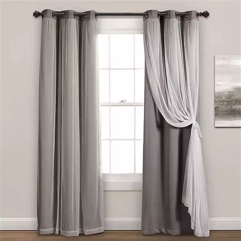 Gray Curtain Panel Set With Overlay 95 In Kirklands Home