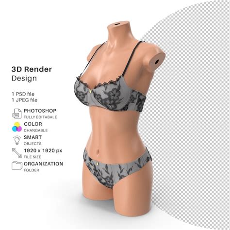 Arquivo Psd De Modelagem D De Lingeries Realistas Psd Premium