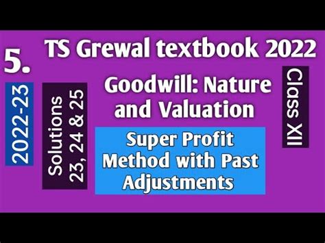 Goodwill Nature And Valuation Ts Grewal Solution