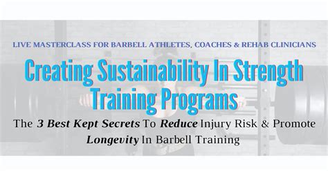 Free Masterclass: Creating Sustainability in Strength Training Programs