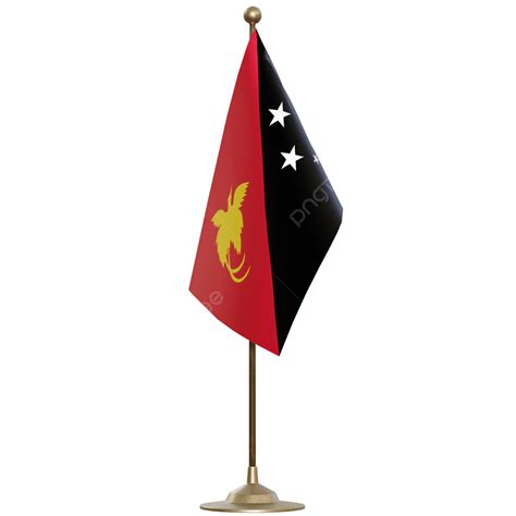 Papua New Guinea Flag With Pole Papua New Guinea Flag Post Papua New