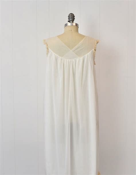 1960s White Blue Floral Embroidered Lace Lingerie Bou Gem