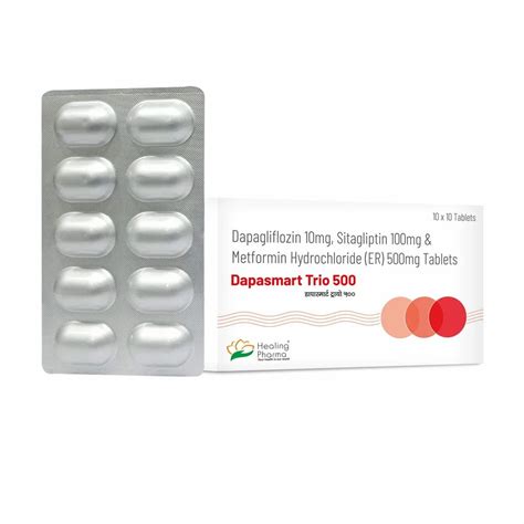 Dapagliflozin 10mg Metformin 500mg And Sitagliptin 100Mg Tablet