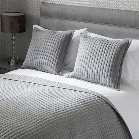 Grey Quilted Bed Throw