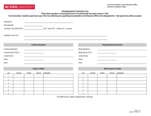 Fillable Online Ncsu Form Instructions Submit A Typed Hard Copy Of