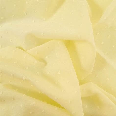 Tissu Voile De Coton Plumetis Jaune Pastel Oeko Tex Mercerine