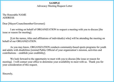 Sample Letter To Schedule A Meeting