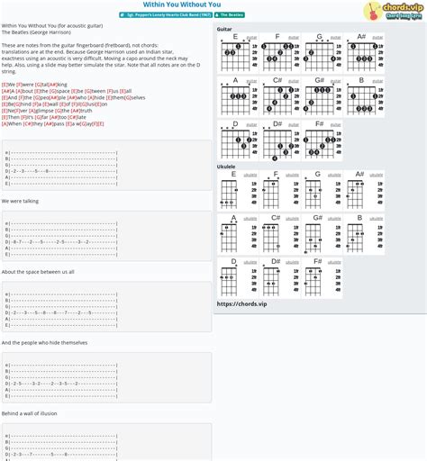 Chord: Within You Without You - tab, song lyric, sheet, guitar, ukulele | chords.vip