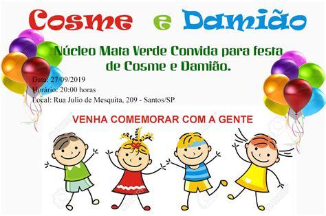 Festa De Cosme E Dami O Instituto Mata Verde Templo De Umbanda