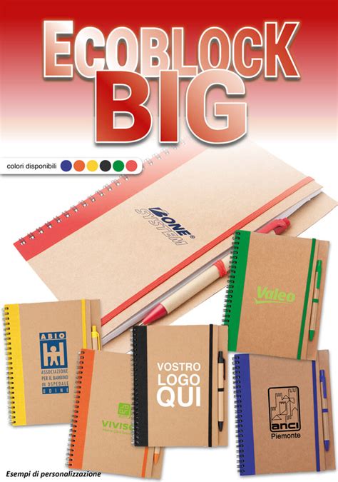 New Eco Blocchi Big Personalizzati Con Penna In Omaggio Espansione